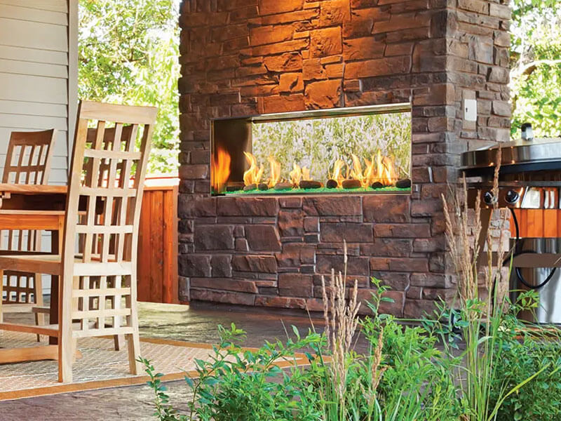 Lanai Double-Sided Fireplace