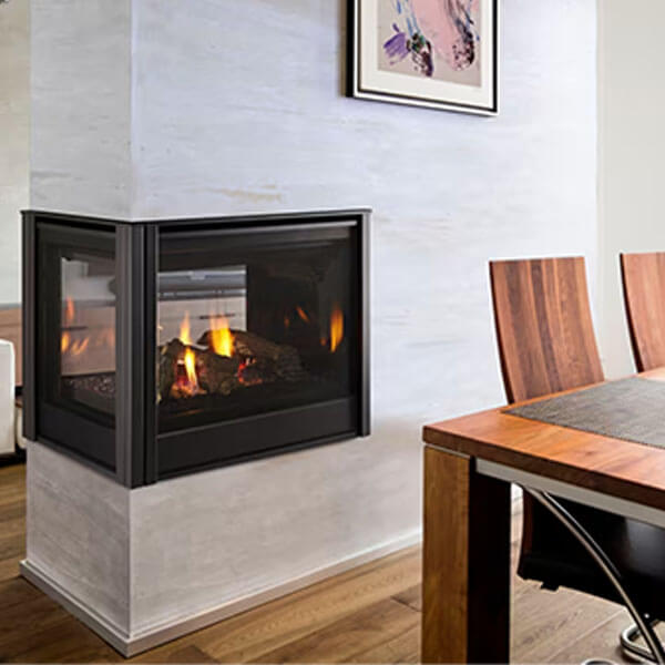 Pier Three-Sided Fireplace
